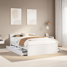 vidaXL fehér tömör fenyőfa fejtámlás ágykeret matrac nélkül 140x200 cm ágy és ágykellék