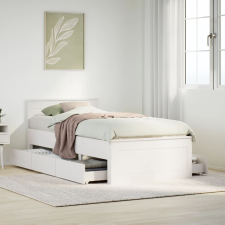 vidaXL fehér tömör fenyőfa fejtámlás ágykeret matrac nélkül 90x190 cm ágy és ágykellék