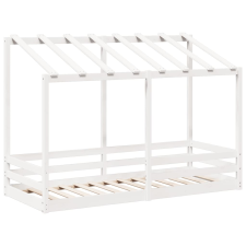 vidaXL fehér tömör fenyőfa gyerekágy tetővel 75 x 190 cm gyermekágy
