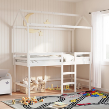 vidaXL fehér tömör fenyőfa gyerekágytető 207 x 95,5 x 159 cm ágy és ágykellék