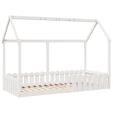 vidaXL fehér tömör fenyőfa házikó gyerekágykeret 90 x 190 cm (850693) ágy és ágykellék