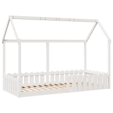 vidaXL fehér tömör fenyőfa házikó gyerekágykeret 90 x 200 cm (850687) ágy és ágykellék