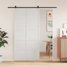 vidaXL fehér tömör fenyőfa istálló stílusú ajtó 100x208 cm építőanyag