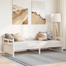 vidaXL fehér tömör fenyőfa kanapéágy matraccal 80 x 200 cm ágy és ágykellék