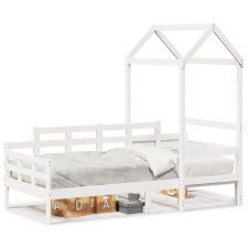 vidaXL fehér tömör fenyőfa kanapéágy tetővel 90 x 190 cm ágy és ágykellék