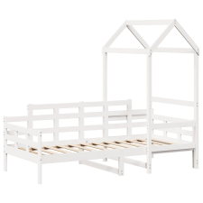 vidaXL fehér tömör fenyőfa kanapéágy tetővel 90 x 200 cm ágy és ágykellék