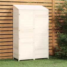 vidaXL fehér tömör fenyőfa kerti fészer 102x52x174,5 cm kerti tárolás