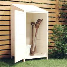 vidaXL fehér tömör fenyőfa kerti fészer 55 x 52 x 112 cm kerti tárolás