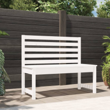 vidaXL fehér tömör fenyőfa kerti pad 109 cm kerti bútor