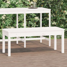 vidaXL fehér tömör fenyőfa kerti pad 109x44x45 cm kerti bútor