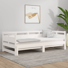 vidaXL fehér tömör fenyőfa kihúzható kanapéágy 2 x (90 x 190) cm bútor