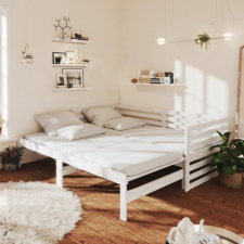 vidaXL fehér tömör fenyőfa kihúzható kanapéágy 2 x (90 x 200) cm ágy és ágykellék
