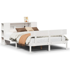 vidaXL fehér tömör fenyőfa könyvespolcos ágy matrac nélkül 120x190 cm (3321767) ágy és ágykellék