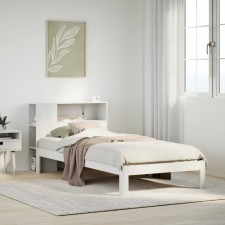 vidaXL fehér tömör fenyőfa könyvespolcos ágy matrac nélkül 90 x 190 cm ágy és ágykellék