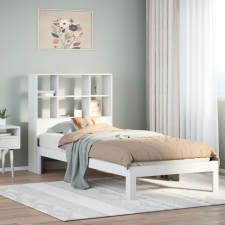 vidaXL fehér tömör fenyőfa könyvespolcos ágy matrac nélkül 90 x 200 cm ágy és ágykellék