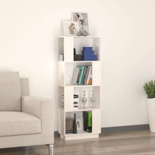 vidaXL Fehér tömör fenyőfa könyvszekrény/térelválasztó 51x25x132 cm bútor