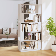 vidaXL fehér tömör fenyőfa könyvszekrény/térelválasztó 80x25x163,5 cm bútor