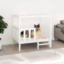 vidaXL fehér tömör fenyőfa kutyaágy 105,5x83,5x100 cm szállítóbox, fekhely kutyáknak