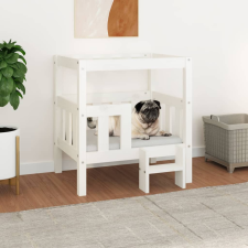 vidaXL fehér tömör fenyőfa kutyaágy 65,5x43x70 cm szállítóbox, fekhely kutyáknak