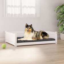 vidaXL fehér tömör fenyőfa kutyaágy 95,5x65,5x28 cm szállítóbox, fekhely kutyáknak