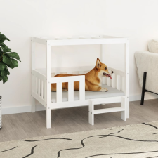 vidaXL fehér tömör fenyőfa kutyaágy 95,5x73,5x90 cm szállítóbox, fekhely kutyáknak