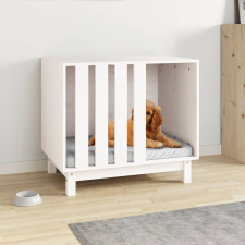 vidaXL fehér tömör fenyőfa kutyaház 70 x 50 x 62 cm szállítóbox, fekhely kutyáknak