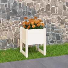 vidaXL Fehér tömör fenyőfa növénytartó 40 x 40 x 52,5 cm kerti tárolás