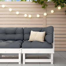 vidaXL fehér tömör fenyőfa sarokkanapé párnákkal kerti bútor