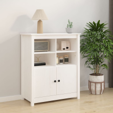 vidaXL fehér tömör fenyőfa tálalószekrény 83 x 41,5 x 100 cm bútor