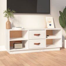 vidaXL Fehér tömör fenyőfa TV-szekrény 100x34x40 cm bútor