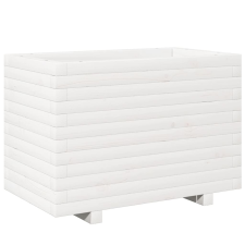 vidaXL fehér tömör fenyőfa virágláda 70 x 40 x 49,5 cm kerti tárolás