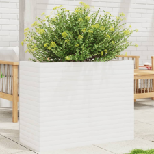 vidaXL Fehér tömör fenyőfa virágtartó 90 x 40 x 68,5 cm kerti tárolás