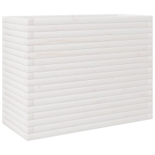 vidaXL fehér tömör fenyőfa virágtartó 90 x 40 x 68,5 cm kerti tárolás