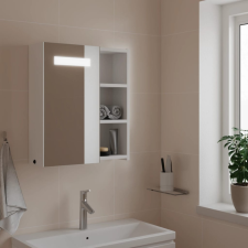 vidaXL fehér tükrös fürdőszobaszekrény LED-del 45 x 13 x 52 cm fürdőszoba bútor