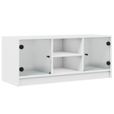 vidaXL fehér TV-szekrény üvegajtókkal 102 x 37 x 42 cm (836371) bútor