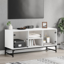vidaXL fehér TV-szekrény üvegajtókkal 102 x 37 x 50 cm bútor