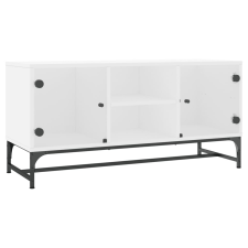 vidaXL fehér TV-szekrény üvegajtókkal 102 x 37 x 50 cm (836532) bútor