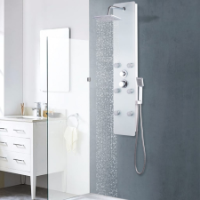 vidaXL Fehér üveg zuhanypanel 25 x 44,6 x 130 cm kád, zuhanykabin