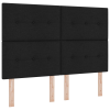 vidaXL Fejtámla Gombos Steppelt Fekete 160 cm Szövet (3337836)