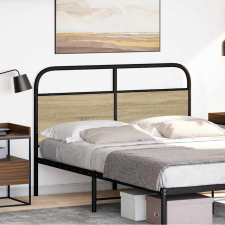 vidaXL fejtámla sonoma tölgy 120 cm acél és műfa (4100289) ágy és ágykellék