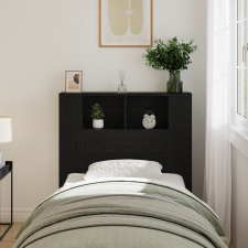 vidaXL Fejtámla Szekrény Fekete Tölgy 100x19x104,5 cm Rétegelt Fából ágy és ágykellék