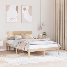 vidaXL Fejtámlás ágykeret 120x200 cm Tömör fa fenyő ágy és ágykellék