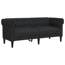 vidaXL fekete 2 személyes szövet Chesterfield kanapé (372549) bútor
