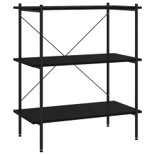 vidaXL fekete 3 szintes polcrendszer 80x40x92 cm (336339) bútor