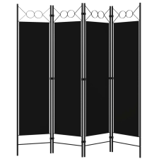 vidaXL fekete 4 paneles paraván 160 x 180 cm (320705) bútor