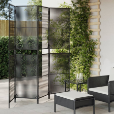 vidaXL fekete 4-paneles polyrattan térelválasztó bútor