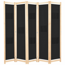  vidaXL fekete 5-paneles szövetparaván 200 x 170 x 4 cm bútor