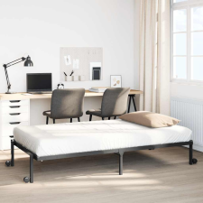vidaXL fekete acél ágykeret matrac nélkül összecsukható 90x190 cm ágy és ágykellék