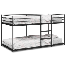 vidaXL fekete acél emeletes ágy matrac nélkül 90 x 200 cm (4019877) ágy és ágykellék