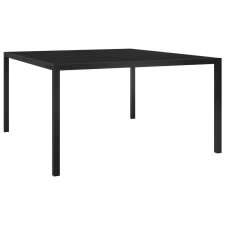 vidaXL fekete acél és üveg kerti asztal 130 x 130 x 72 cm kerti bútor